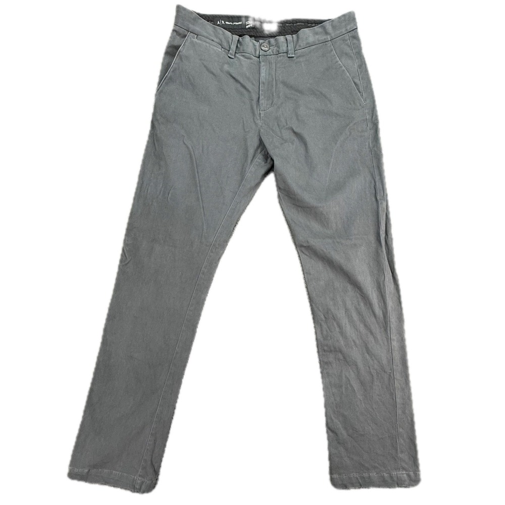 Armani Exchange Chinos Men 32S Grey Skinny‎ Fit Stretch Cotton Pants 3907